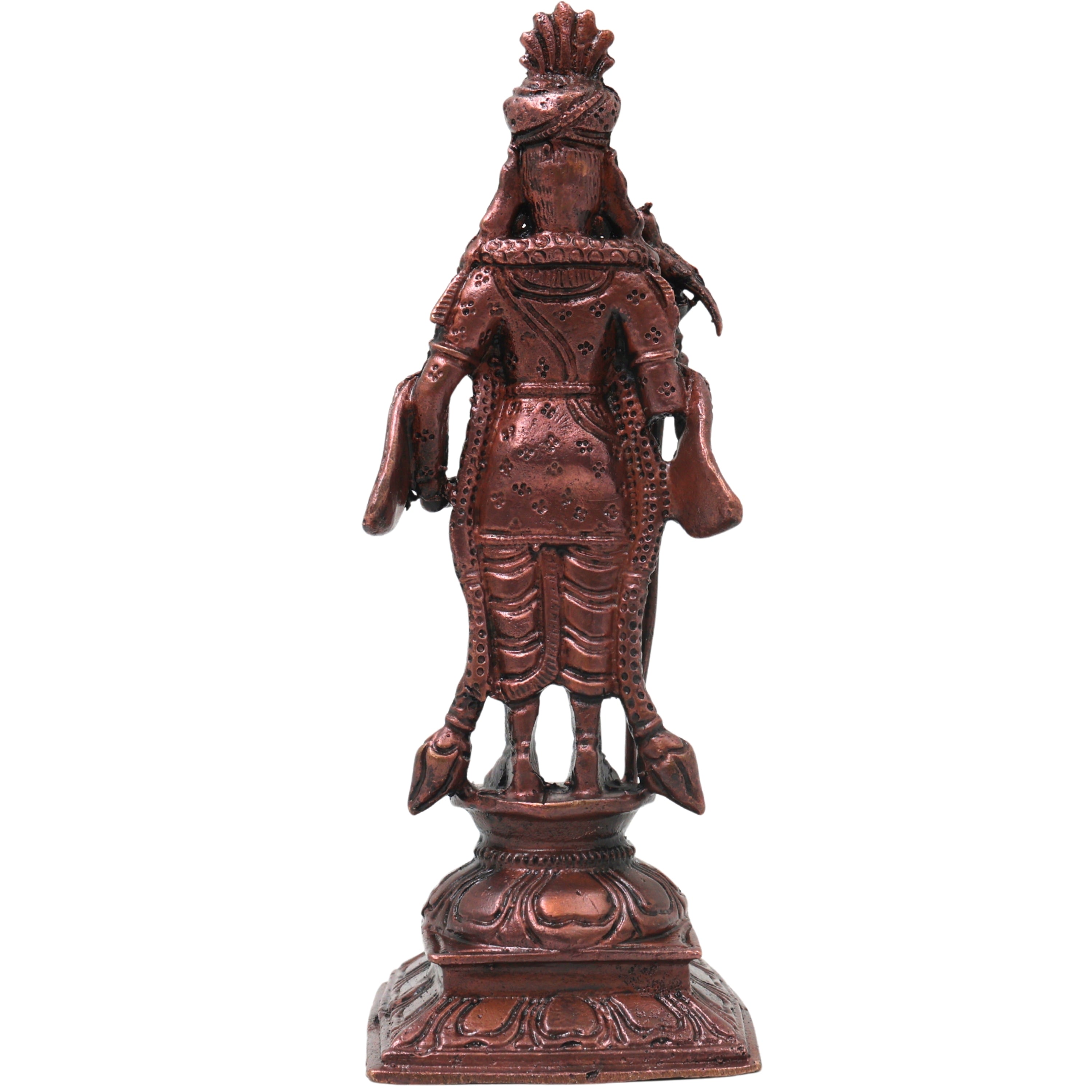 Copper Raja Murugan Idol, Kartikeya Subrahmanya Sculpture, Handcrafted Traditional Chola Murti for Pooja Decor Gifting, Brown, 5.5 Inch, 1 Piece