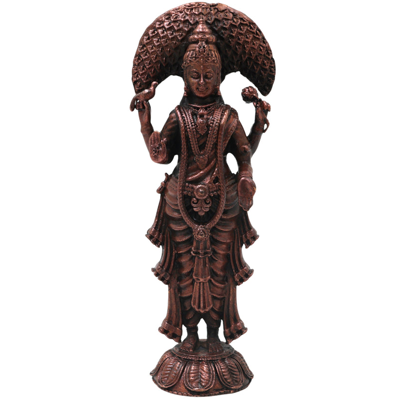 Copper Parameswari Idol Adi Shakti Mahadevi Murti for Pooja, Temple Decor, Traditional Chola Gift, Brown, 5 Inch, 1 Piece
