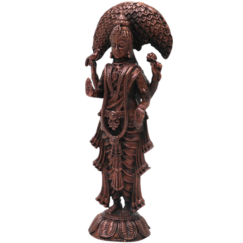 Copper Parameswari Idol Adi Shakti Mahadevi Murti for Pooja, Temple Decor, Traditional Chola Gift, Brown, 5 Inch, 1 Piece