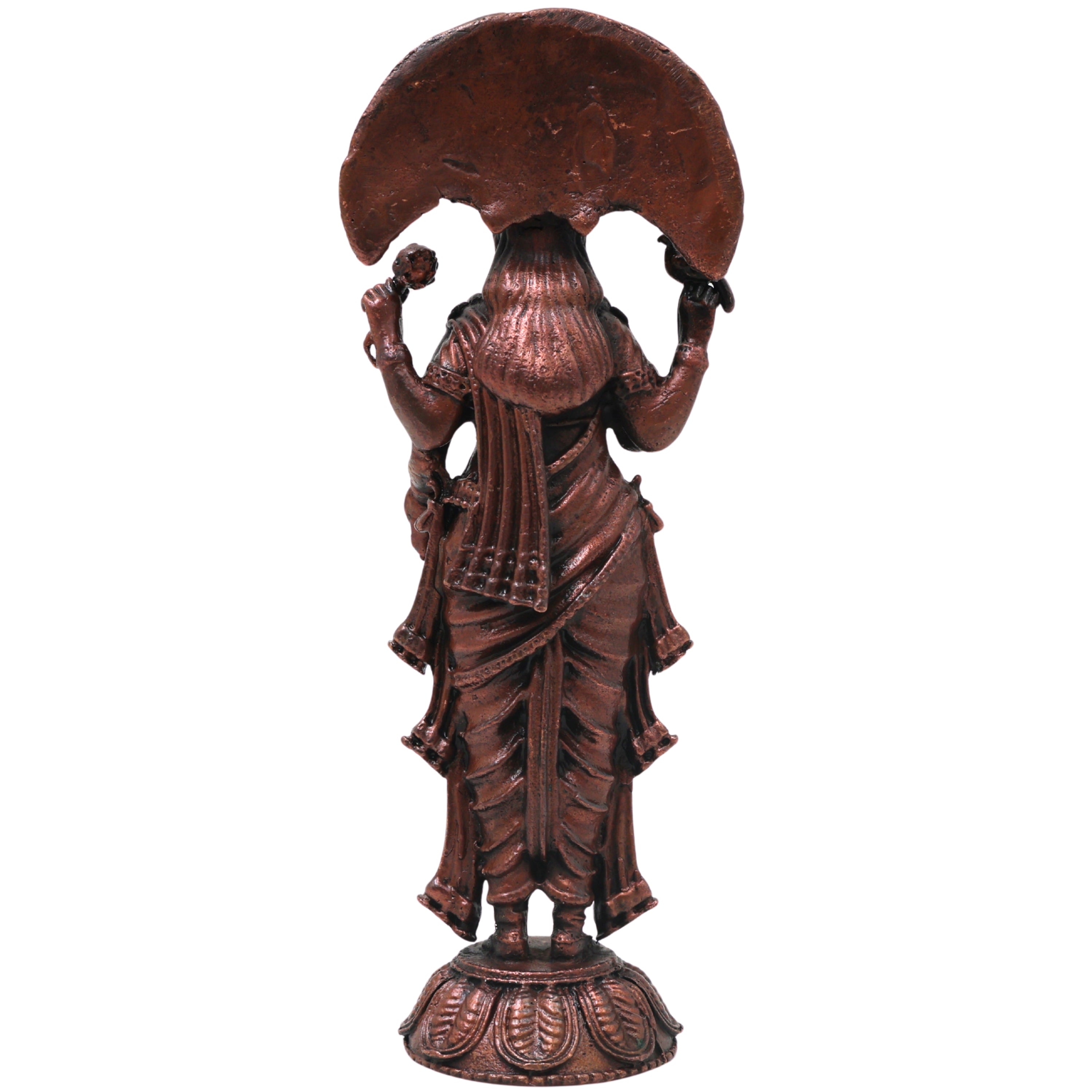 Copper Parameswari Idol Adi Shakti Mahadevi Murti for Pooja, Temple Decor, Traditional Chola Gift, Brown, 5 Inch, 1 Piece