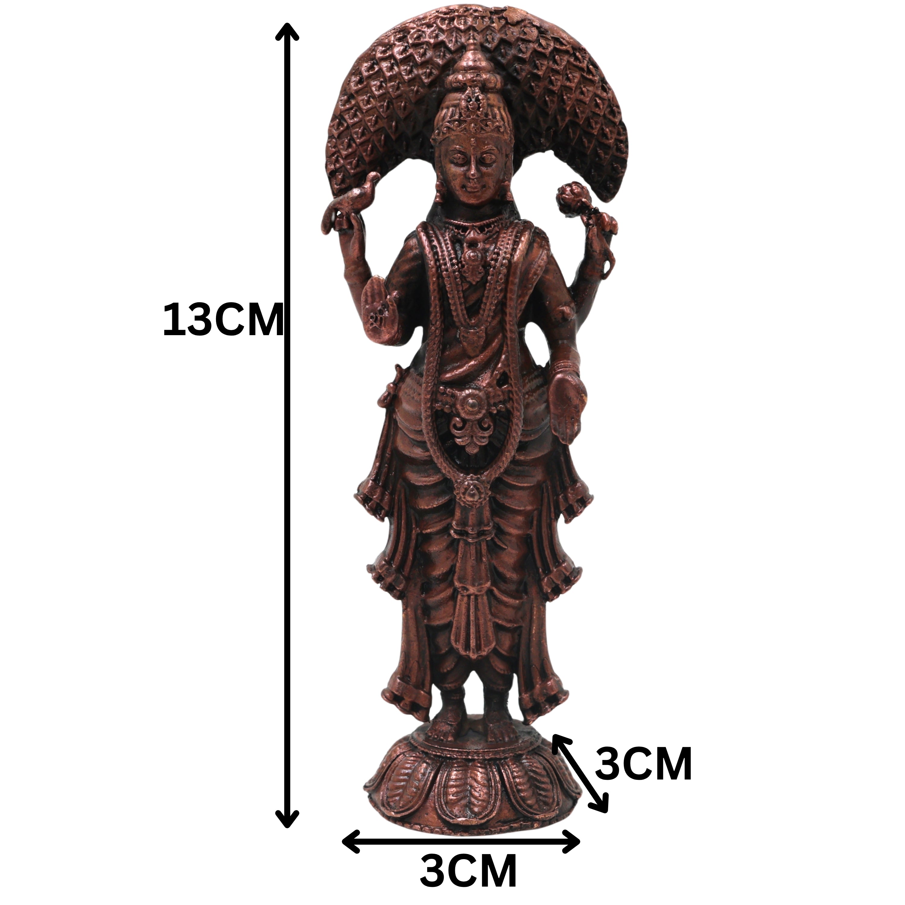Copper Parameswari Idol Adi Shakti Mahadevi Murti for Pooja, Temple Decor, Traditional Chola Gift, Brown, 5 Inch, 1 Piece
