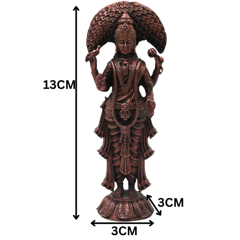 Copper Parameswari Idol Adi Shakti Mahadevi Murti for Pooja, Temple Decor, Traditional Chola Gift, Brown, 5 Inch, 1 Piece