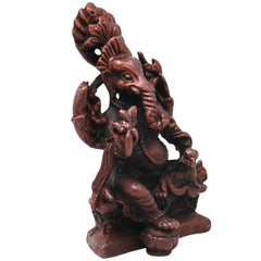 Copper Tibetan Style Ganesha Handcrafted Ganapati Vinayaka Idol for Pooja, Home Decor & Spiritual Gifting, Brown, 2.5 Inch, 1 Piece