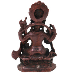 Copper Tibetan Style Ganesha Handcrafted Ganapati Vinayaka Idol for Pooja, Home Decor & Spiritual Gifting, Brown, 2.5 Inch, 1 Piece