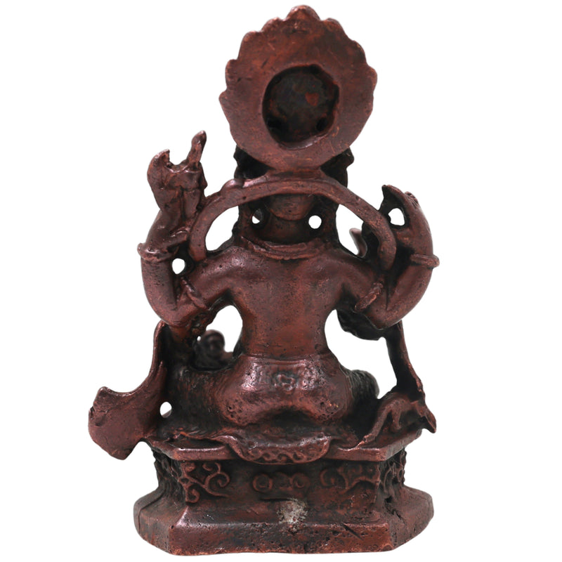 Copper Tibetan Style Ganesha Handcrafted Ganapati Vinayaka Idol for Pooja, Home Decor & Spiritual Gifting, Brown, 2.5 Inch, 1 Piece