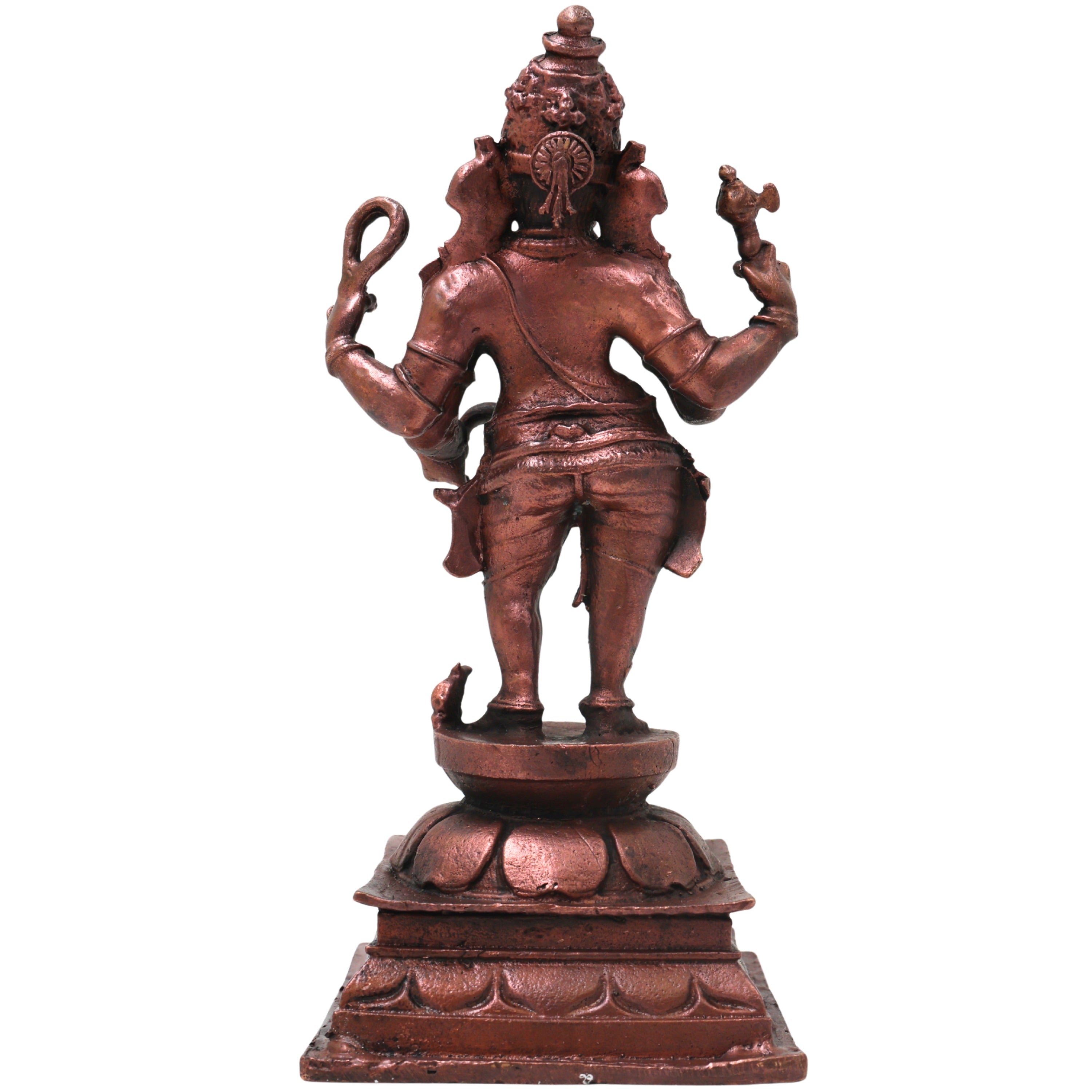 Copper Ganesha Ganapati Vinayaka Idol, Handcrafted Traditional Chola Murti for Pooja, Decor & Gifting, Brown, 6 Inch, 1 Piece