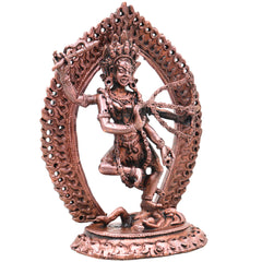 Copper Kurukulla Devi Idol Handcrafted Murti for Pooja, Meditation, Buddhist Altar, Home Decor & Gifting, Brown, 5.5 Inch, 1 Piece