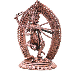 Copper Kurukulla Devi Idol Handcrafted Murti for Pooja, Meditation, Buddhist Altar, Home Decor & Gifting, Brown, 5.5 Inch, 1 Piece