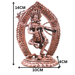 Copper Kurukulla Devi Idol Handcrafted Murti for Pooja, Meditation, Buddhist Altar, Home Decor & Gifting, Brown, 5.5 Inch, 1 Piece