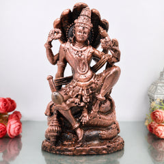 Copper Vishnu Idol, Lord Narayana Hari Murti for Pooja, Home Temple Décor & Spiritual Gifting, Brown, 4 Inch, 1 Piece