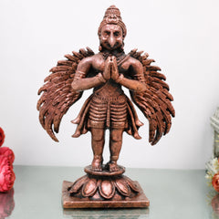 Copper Garuda Dev Idol, Lord Garuda Murti for Pooja, Vastu, Home Decor & Spiritual Gifting, Brown, 3 Inch, 1 Piece
