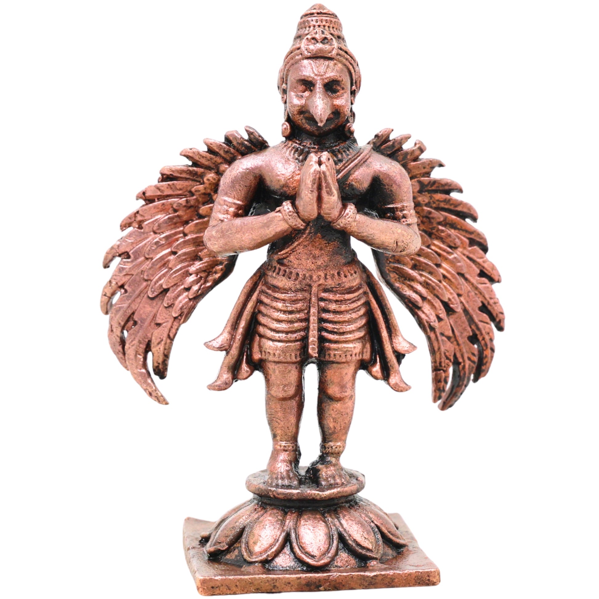 Copper Garuda Dev Idol, Lord Garuda Murti for Pooja, Vastu, Home Decor & Spiritual Gifting, Brown, 3 Inch, 1 Piece