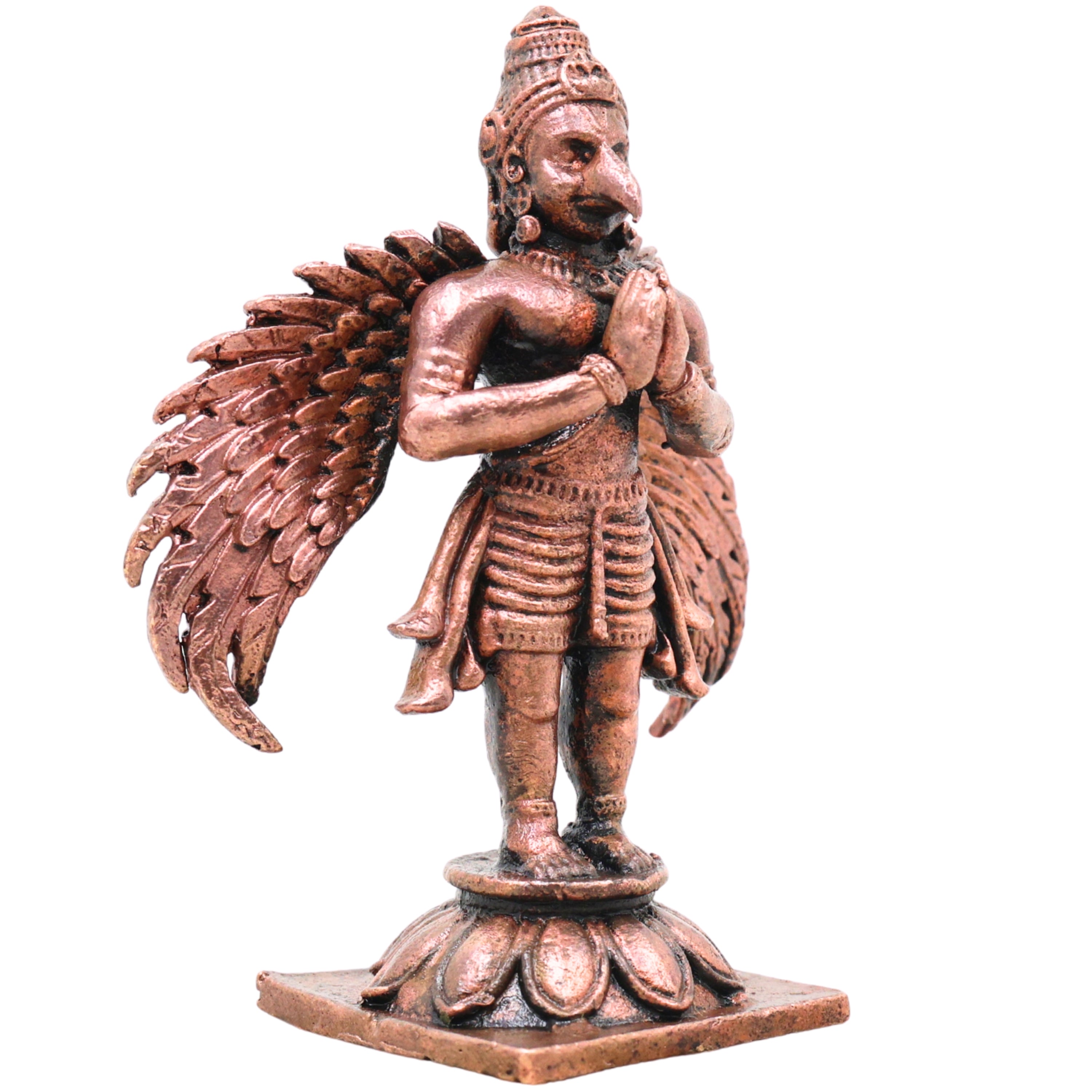 Copper Garuda Dev Idol, Lord Garuda Murti for Pooja, Vastu, Home Decor & Spiritual Gifting, Brown, 3 Inch, 1 Piece