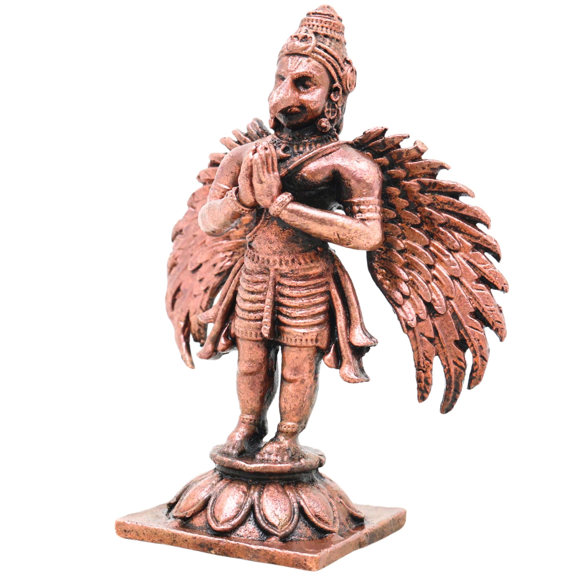 Copper Garuda Dev Idol, Lord Garuda Murti for Pooja, Vastu, Home Decor & Spiritual Gifting, Brown, 3 Inch, 1 Piece