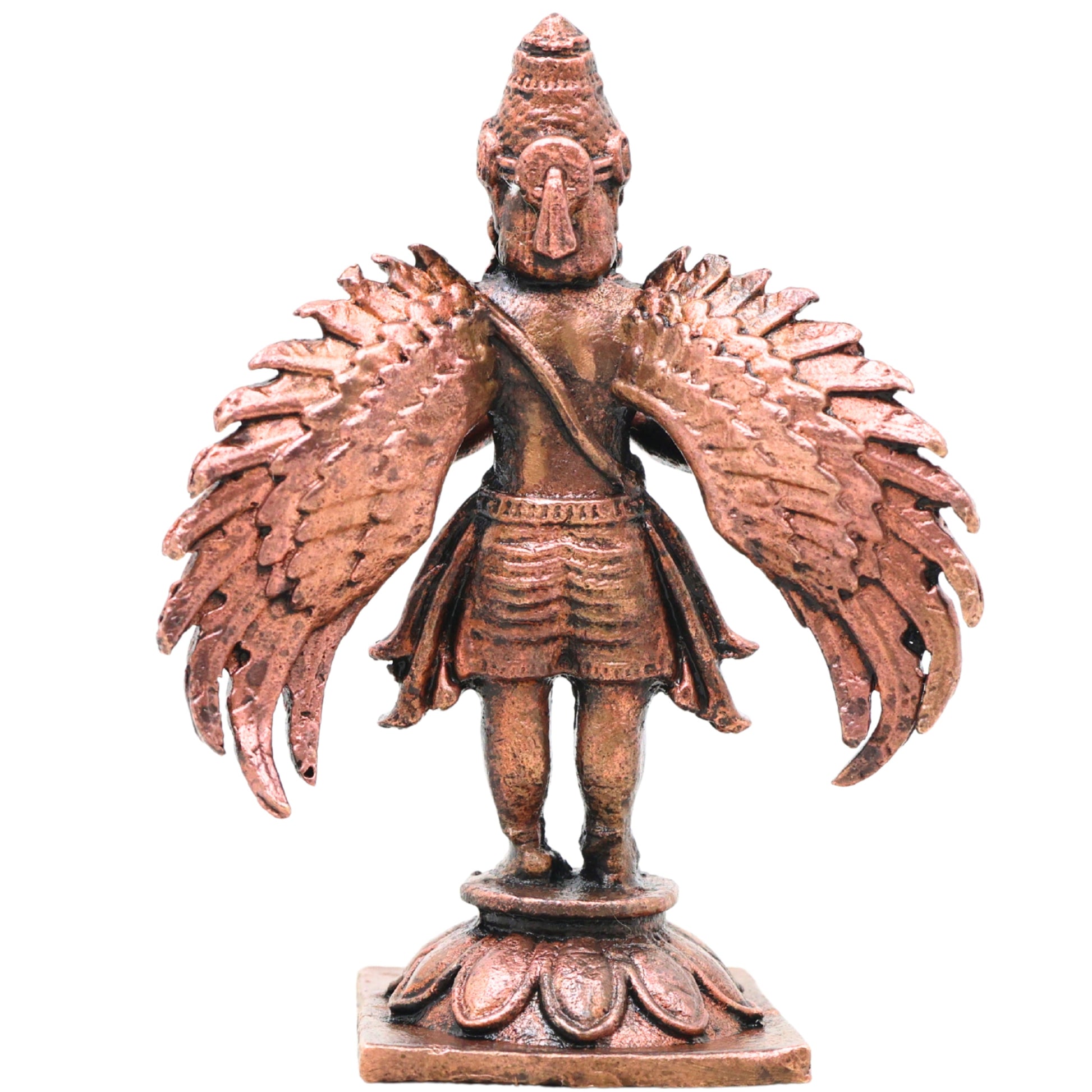 Copper Garuda Dev Idol, Lord Garuda Murti for Pooja, Vastu, Home Decor & Spiritual Gifting, Brown, 3 Inch, 1 Piece