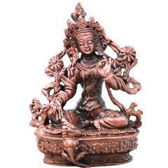 Copper Tara Devi Idol, Maa Tara Mahavidya Murti for Pooja, Home Temple, Vastu & Spiritual Gifting, Brown, 4 Inch, 1 Piece
