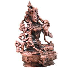 Copper Tara Devi Idol, Maa Tara Mahavidya Murti for Pooja, Home Temple, Vastu & Spiritual Gifting, Brown, 4 Inch, 1 Piece