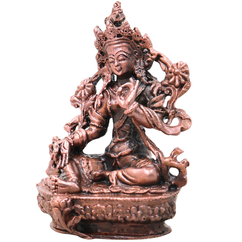 Copper Tara Devi Idol, Maa Tara Mahavidya Murti for Pooja, Home Temple, Vastu & Spiritual Gifting, Brown, 4 Inch, 1 Piece