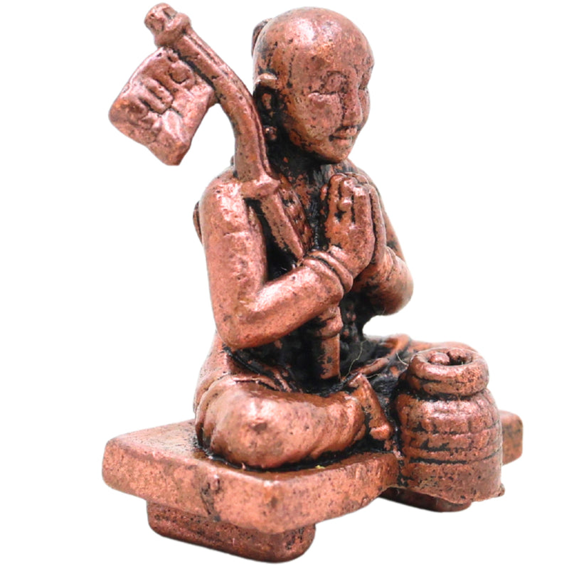 Copper Shree Ramanujacharya Idol, Sri Ramanuja Yatiraja Murti for Pooja, Home Décor & Gifting, Brown, 1 Inch, 1 Piece