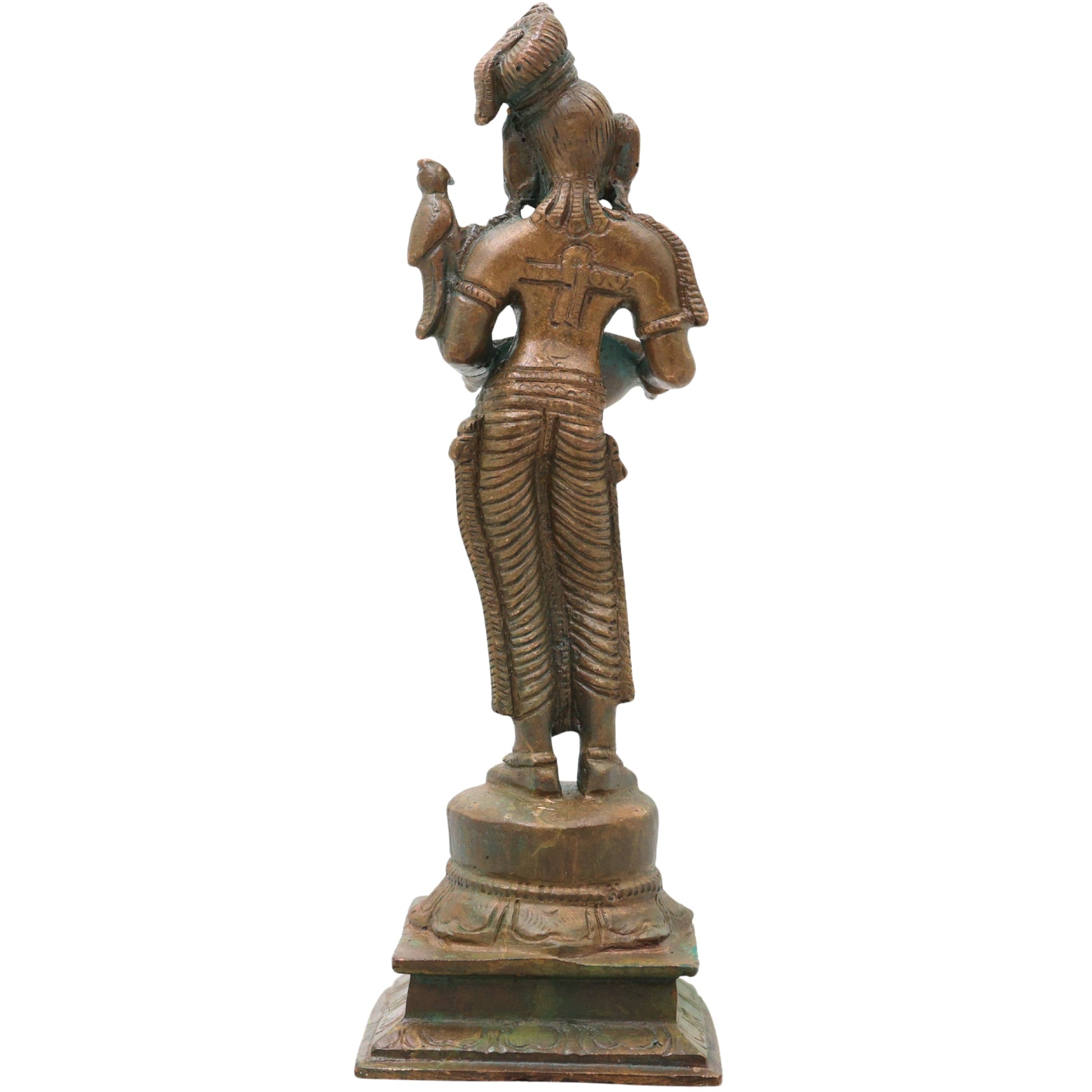 Bronze Deepalakshmi Idol, Traditional Lakshmi Vilakku, Standing Pooja Lamp for Mandir, Temple, Vastu, Home Decor &amp; Spiritual Gifting, Brown, 6.5 Inch, 1 Piece