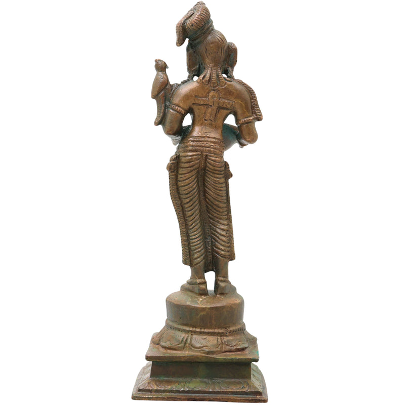 Bronze Deepalakshmi Idol, Traditional Lakshmi Vilakku, Standing Pooja Lamp for Mandir, Temple, Vastu, Home Decor &amp; Spiritual Gifting, Brown, 6.5 Inch, 1 Piece