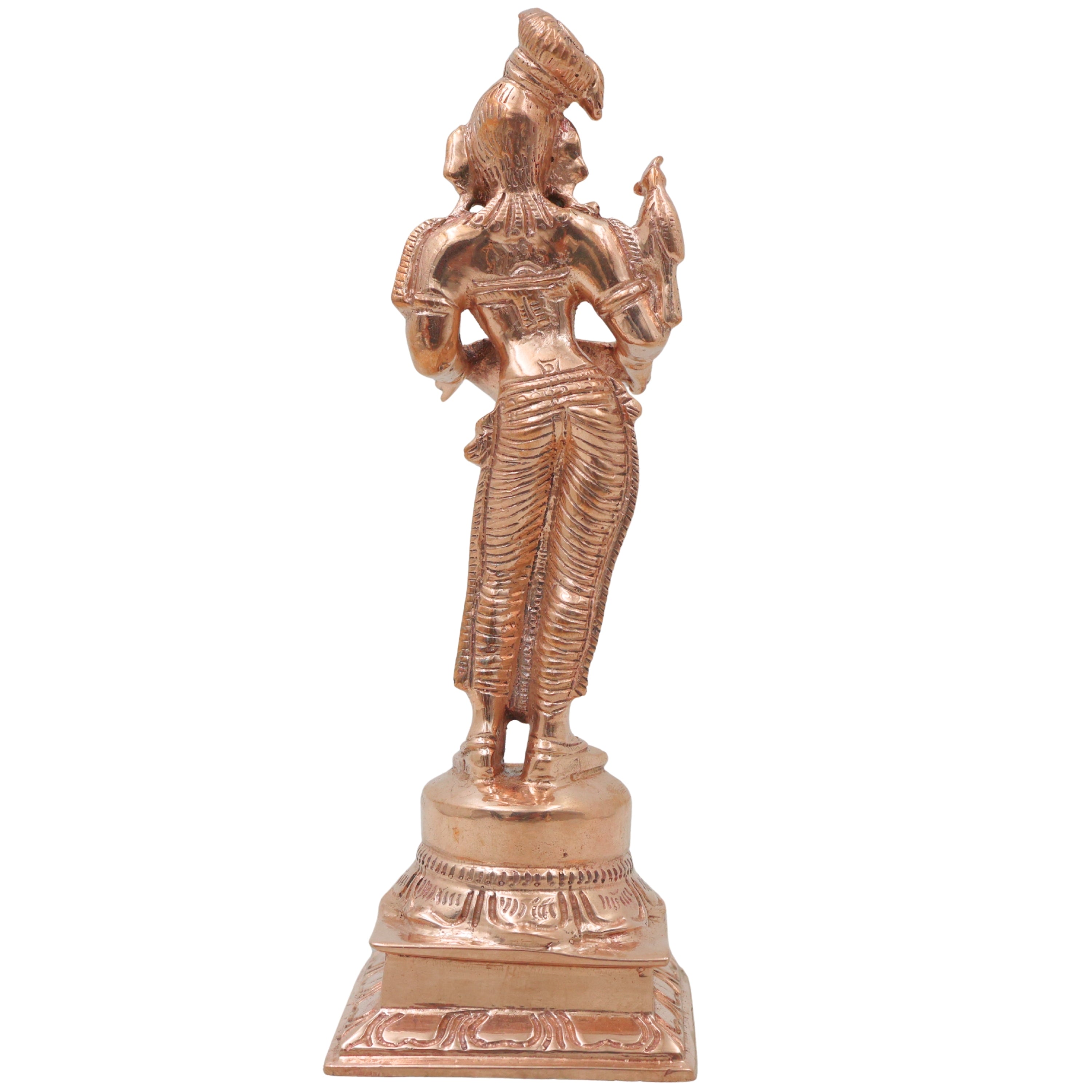 Bronze Deepalakshmi Idol Handcrafted Chola Style Lakshmi Vilakku Lamp for Pooja, Home Decor & Spiritual Gifting, Gold, 6.5 Inch, 1 Piece