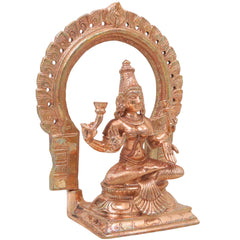 Bronze Lakshmi Idol Murti, Mahalakshmi Goddess Statue for Pooja, Home Decor & Spiritual Gifting, Gold, 8 Inch, 1 Piece