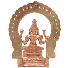 Bronze Lakshmi Idol Murti, Mahalakshmi Goddess Statue for Pooja, Home Decor & Spiritual Gifting, Gold, 8 Inch, 1 Piece