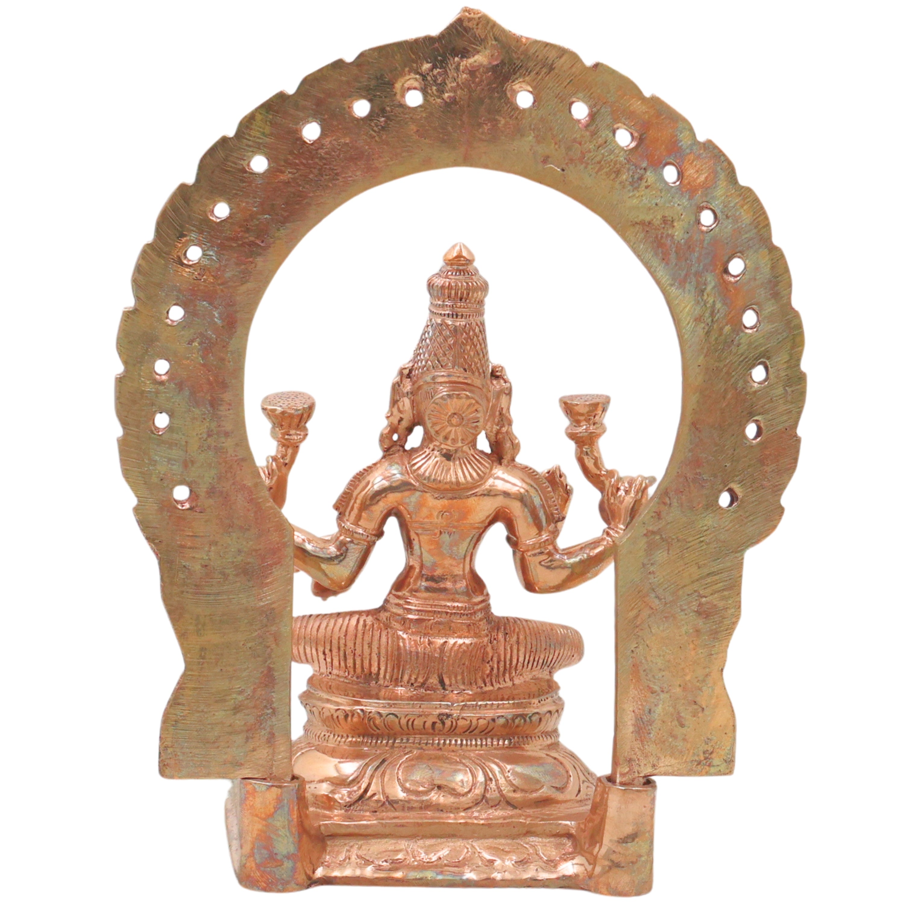 Bronze Lakshmi Idol Murti, Mahalakshmi Goddess Statue for Pooja, Home Decor & Spiritual Gifting, Gold, 8 Inch, 1 Piece