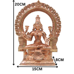 Bronze Lakshmi Idol Murti, Mahalakshmi Goddess Statue for Pooja, Home Decor & Spiritual Gifting, Gold, 8 Inch, 1 Piece