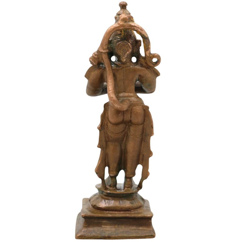 Bronze Hanuman Idol, Anjaneya Handcrafted Bajrangbali Murti for Pooja, Home Decor & Spiritual Gifting, Brown, 4.5 Inch, 1 Piece