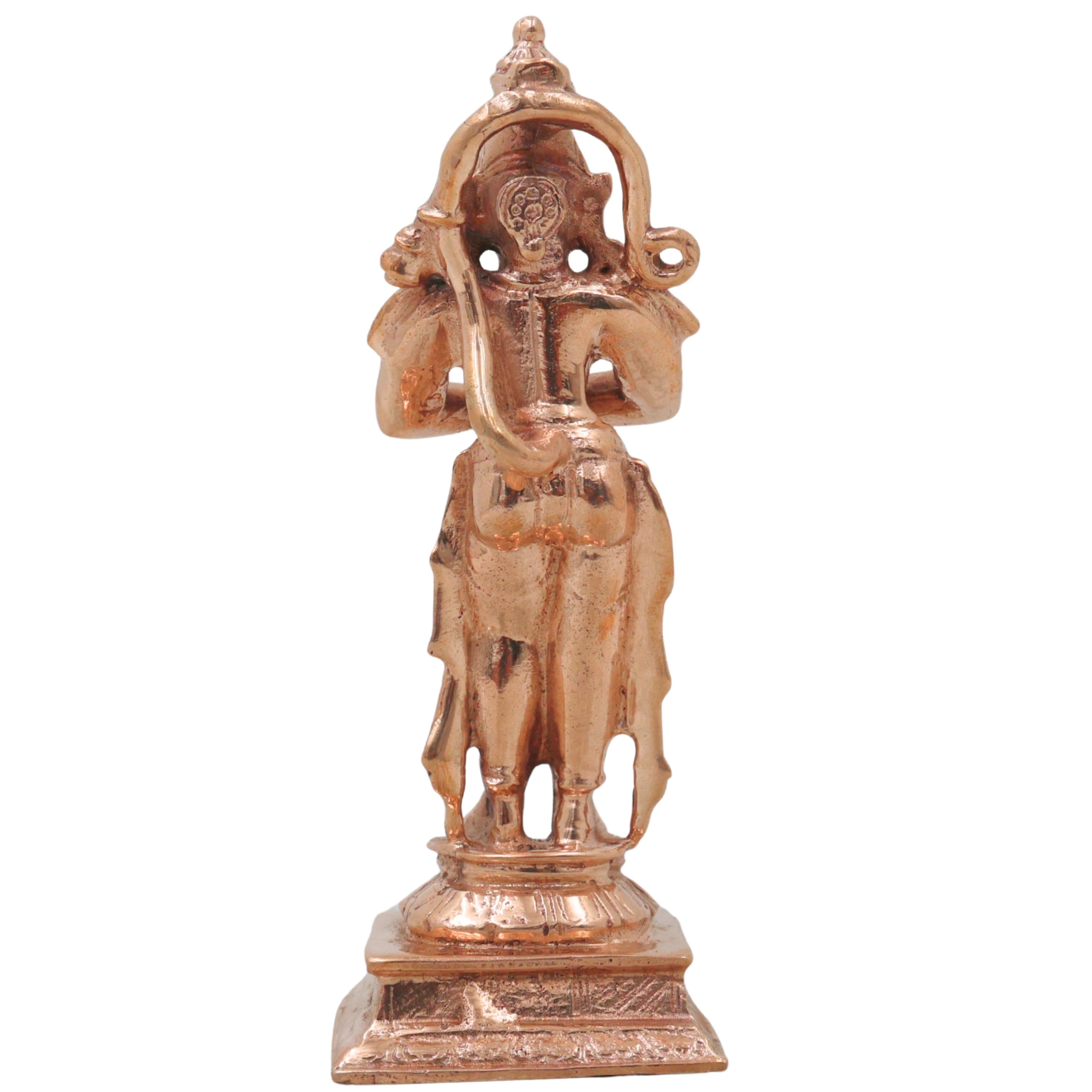 Bronze Hanuman Idol, Anjaneya Handcrafted Bajrangbali Murti for Pooja, Home Decor & Spiritual Gifting, Gold, 4.5 Inch, 1 Piece