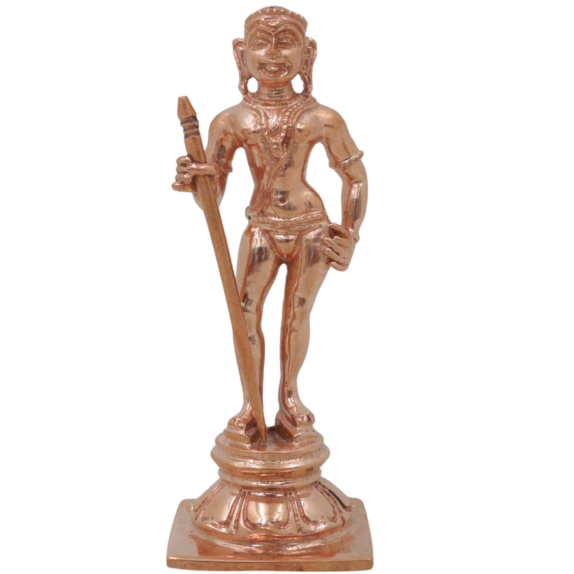 Bronze Murugan Idol, Lord Dhandayudhapani Subramanya Statue for Pooja, Home Decor & Gifting, Gold, 4 Inch, 1 Piece