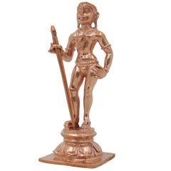 Bronze Murugan Idol, Lord Dhandayudhapani Subramanya Statue for Pooja, Home Decor & Gifting, Gold, 4 Inch, 1 Piece