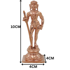 Bronze Murugan Idol, Lord Dhandayudhapani Subramanya Statue for Pooja, Home Decor & Gifting, Gold, 4 Inch, 1 Piece