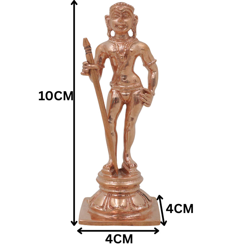 Bronze Murugan Idol, Lord Dhandayudhapani Subramanya Statue for Pooja, Home Decor & Gifting, Gold, 4 Inch, 1 Piece