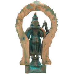 Bronze Thiruchendur Arulmigu Subramaniya Swamy Silai Murugan Skanda Idol, Handcrafted Chola Style Statue for Pooja, Home Decor & Gifting, Brown, 8 Inch, 1 Piece