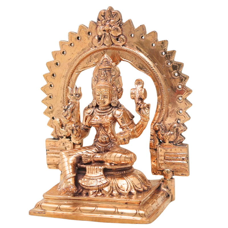 Bronze Mariamman Idol, Mari Amman Devi Murti, Handcrafted Chola Style Statue for Pooja, Home Decor & Gifting, Gold, 7.5 Inch, 1 Piece