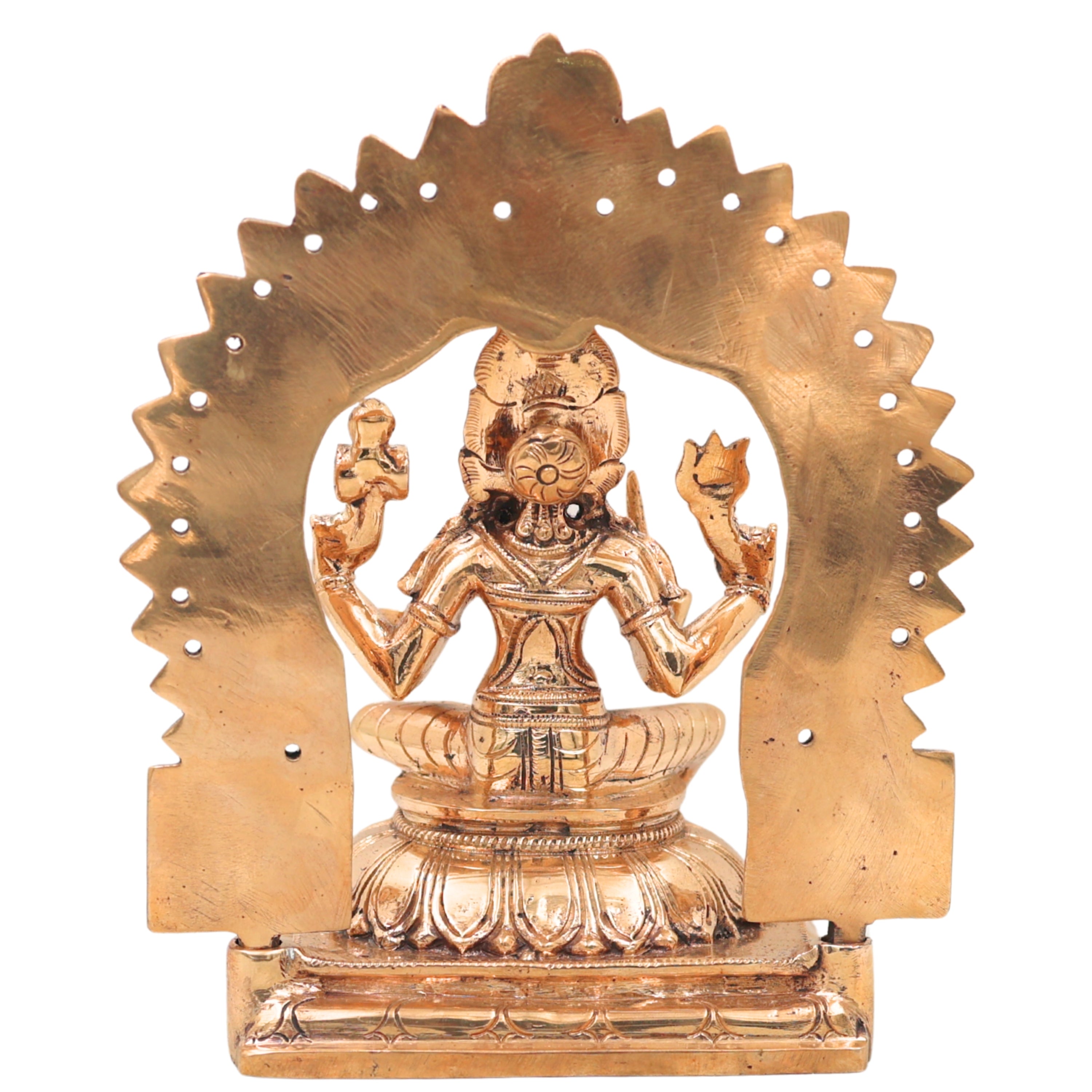 Bronze Mariamman Idol, Mari Amman Devi Murti, Handcrafted Chola Style Statue for Pooja, Home Decor & Gifting, Gold, 7.5 Inch, 1 Piece