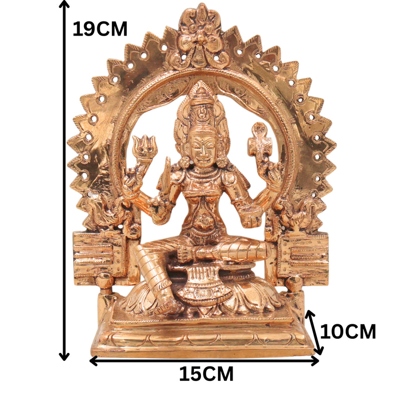 Bronze Mariamman Idol, Mari Amman Devi Murti, Handcrafted Chola Style Statue for Pooja, Home Decor & Gifting, Gold, 7.5 Inch, 1 Piece