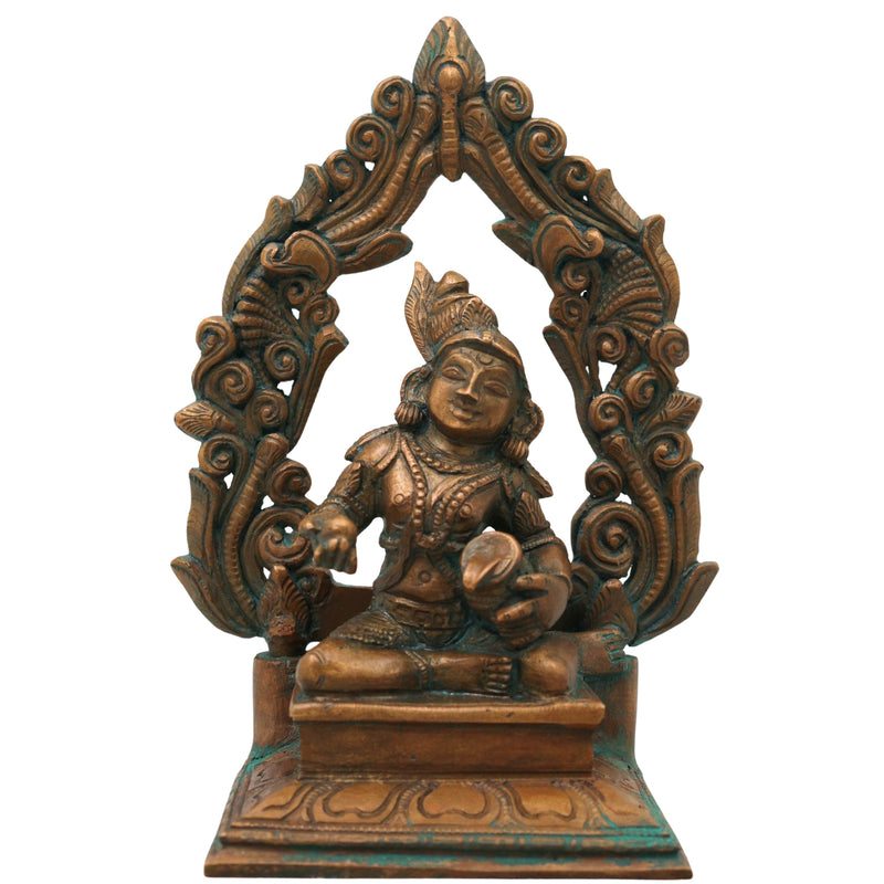 Bronze Laddu Gopal Idol, Bal Krishna Murti for Pooja, Home Temple Decor & Spiritual Gifting, Brown, 6 Inch, 1 Piece