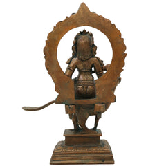 Bronze Murugan on Peacock Idol, Lord Subramanya Kartikeya Statue for Pooja, Home Decor, Gifting, Handcrafted Chola Style, Brown, 8 Inch, 1 Piece