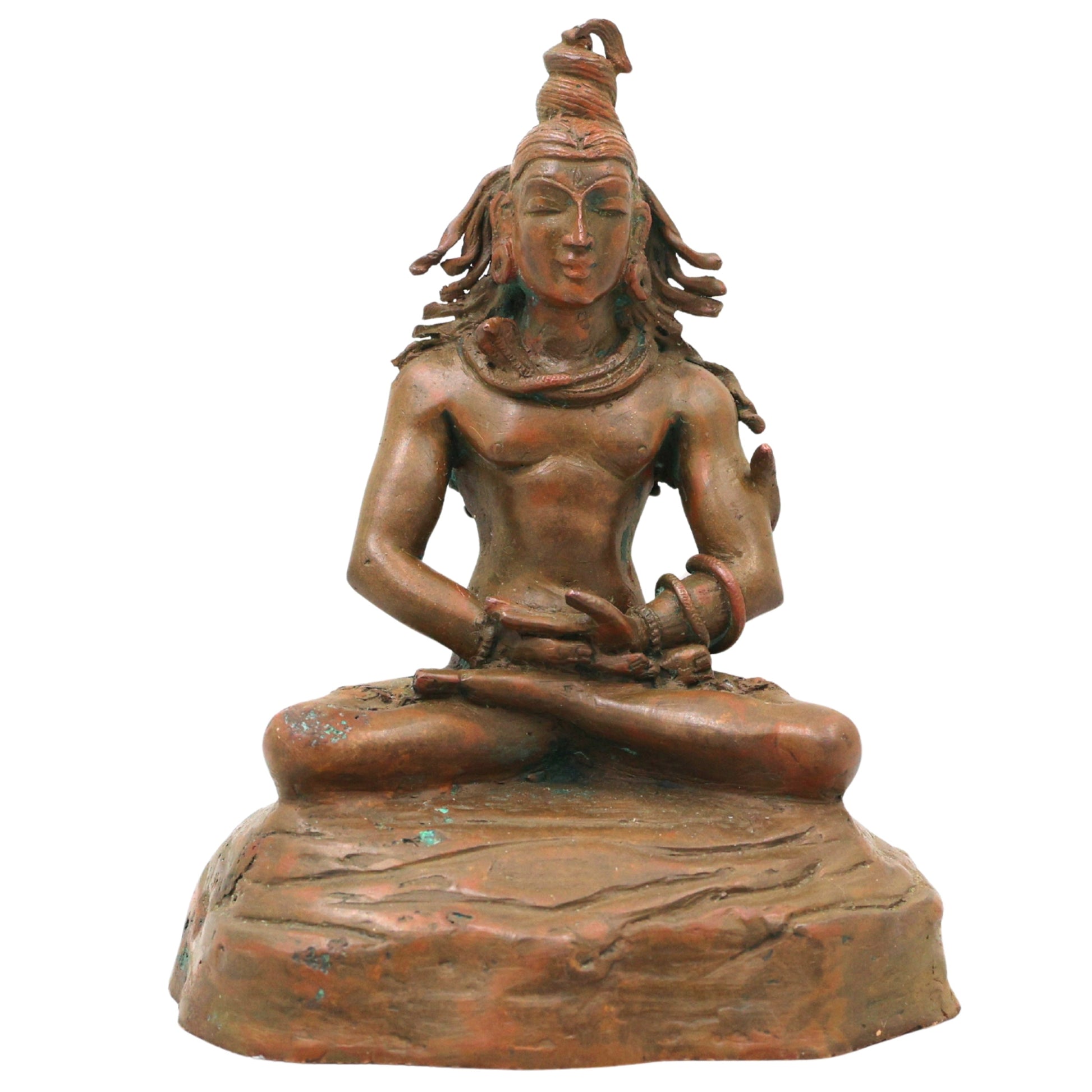 Bronze Shiva Mahadev Idol for Pooja, Home Decor, Temple & Spiritual Giftin, Brown, 6.5 Inch, 1 Piece