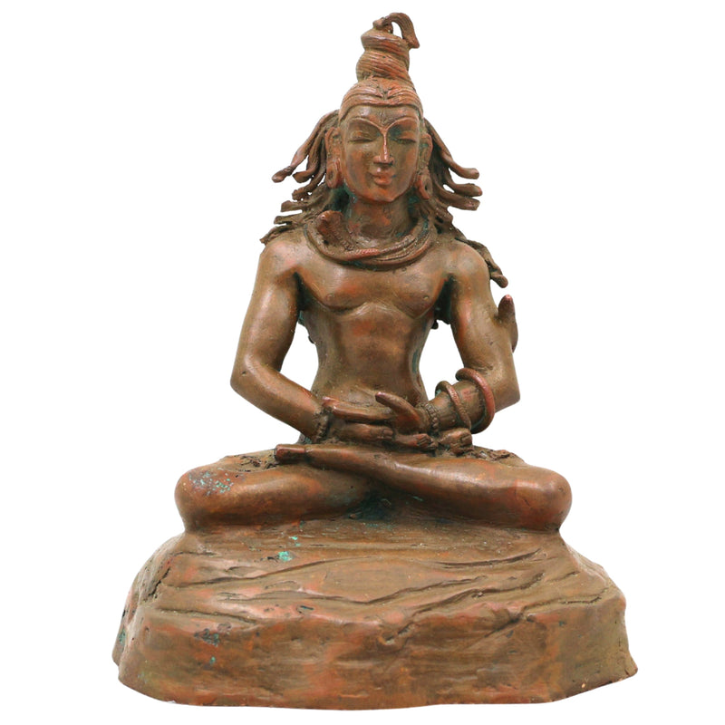 Bronze Shiva Mahadev Idol for Pooja, Home Decor, Temple & Spiritual Giftin, Brown, 6.5 Inch, 1 Piece