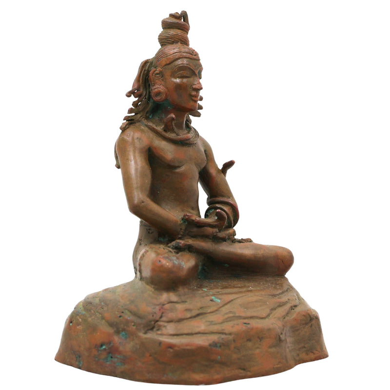 Bronze Shiva Mahadev Idol for Pooja, Home Decor, Temple & Spiritual Giftin, Brown, 6.5 Inch, 1 Piece