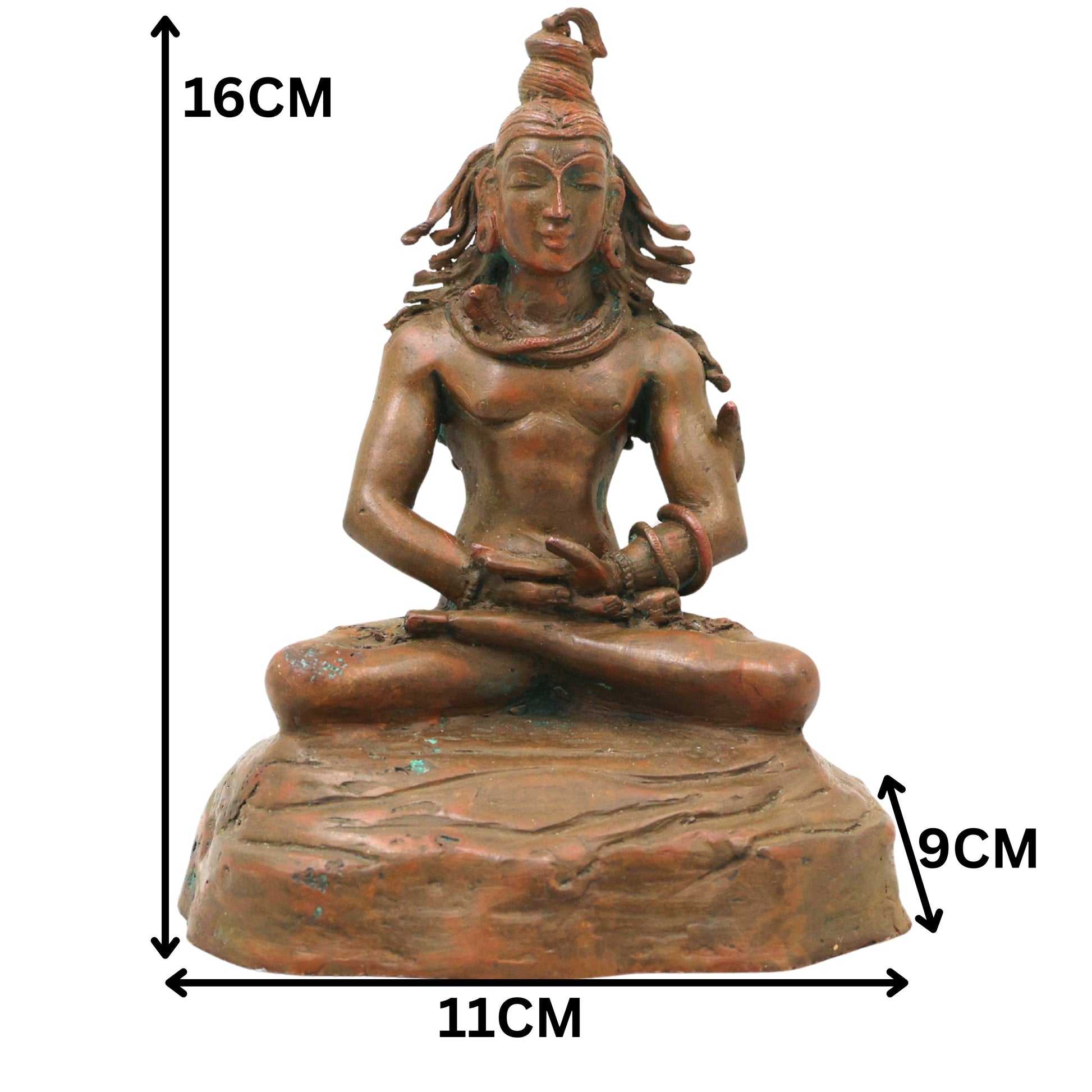 Bronze Shiva Mahadev Idol for Pooja, Home Decor, Temple & Spiritual Giftin, Brown, 6.5 Inch, 1 Piece