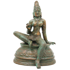 Bronze Bhogashakti Idol, Bhoga Shakti Devi Murti for Pooja, Home Decor, Gifting, Handcrafted Traditional Chola Art, Brown, 7.5 Inch, 1 Piece