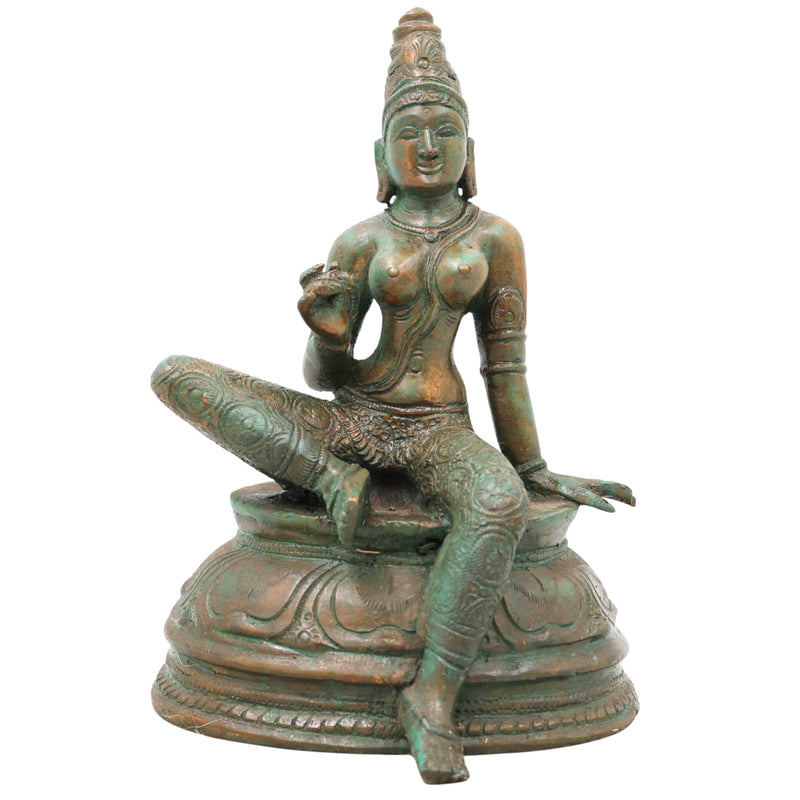 Bronze Bhogashakti Idol, Bhoga Shakti Devi Murti for Pooja, Home Decor, Gifting, Handcrafted Traditional Chola Art, Brown, 7.5 Inch, 1 Piece