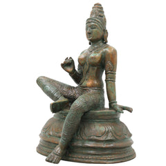 Bronze Bhogashakti Idol, Bhoga Shakti Devi Murti for Pooja, Home Decor, Gifting, Handcrafted Traditional Chola Art, Brown, 7.5 Inch, 1 Piece