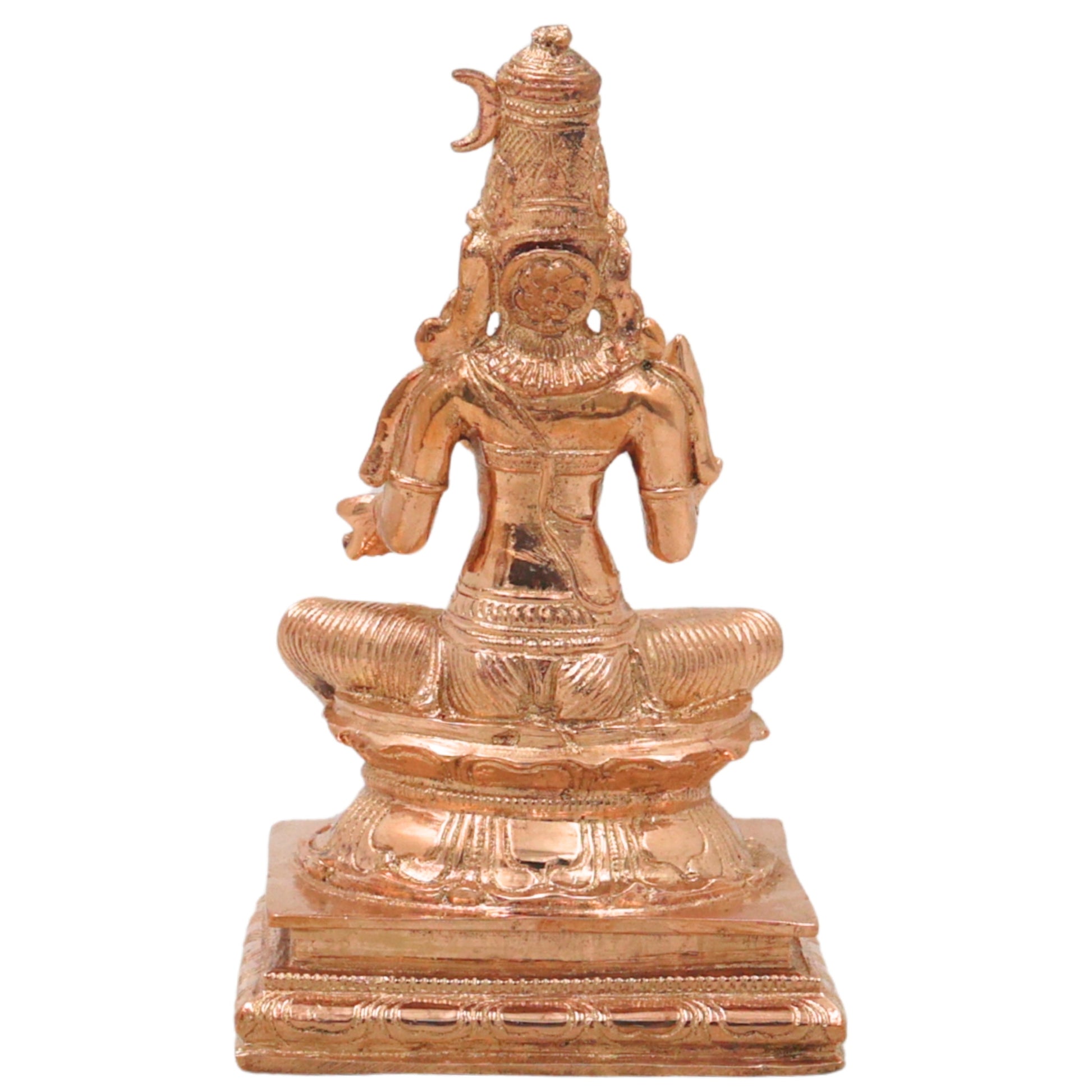Bronze Parameshwari Idol, Mookambika, Rajarajeshwari Lalita Tripurasundari Murti for Pooja, Home Decor, Gifting, Handcrafted Chola Art, Gold, 6 Inch, 1 Piece